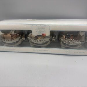 Three-Piece Silver Wedding Piggy Bank Set by MichelDesigns